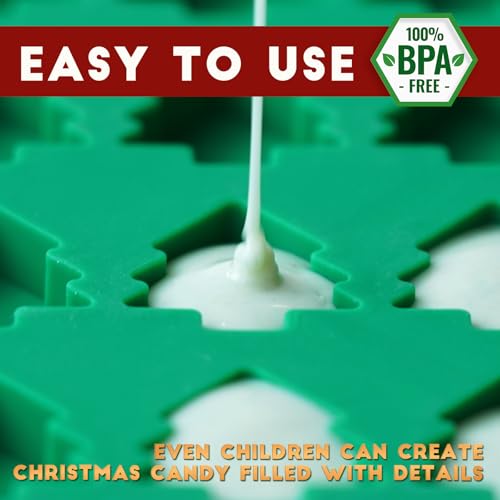 Christmas Mini Candy Molds (2x 76 Cavities) Gingerbread Man & Xmas Tree Silicone Set