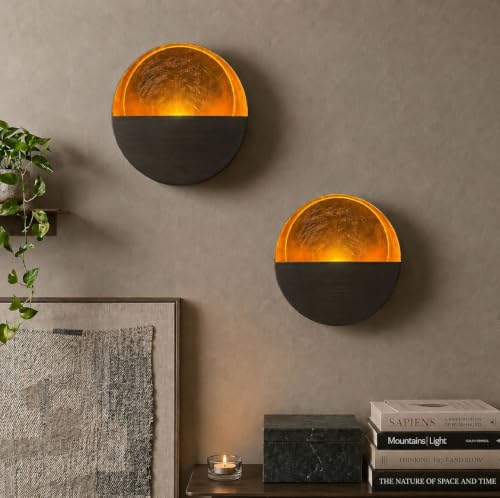 NativeSkins Eclipse Wall Candle Sconces Set of 2 - Vintage Iron Tea Light Holders