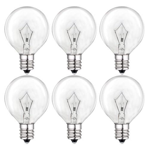 25W Wax Warmer Replacement Bulbs - E12 Candelabra Base, 6 Pack