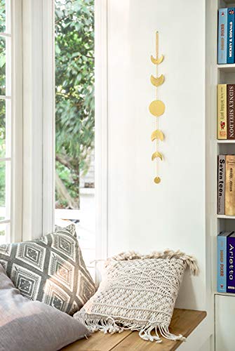 Boho Gold Metal Moon Phase Wall Hanging Decor - Celestial Wall Art