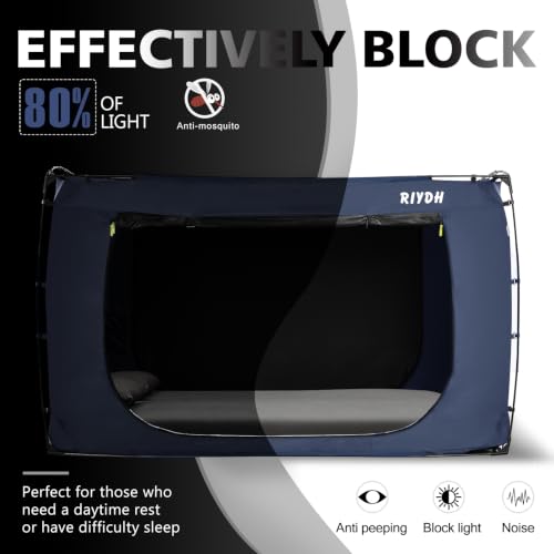 Indoor Privacy Bed Tent Canopy with 3 Doors - 80% Blackout Sleeping Tent