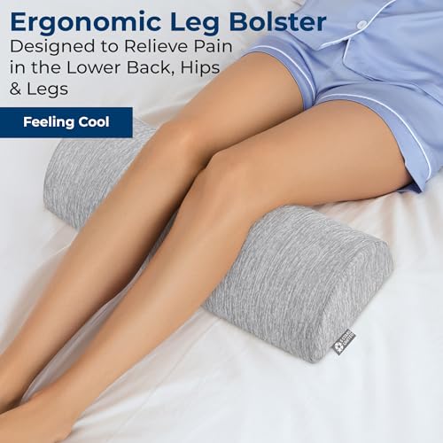 Memory Foam Knee Pillow for Back Sleeping - Half Moon Bolster