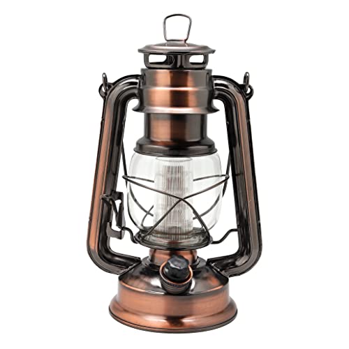 Vintage LED Lantern - Battery Operated Metal Hanging Light