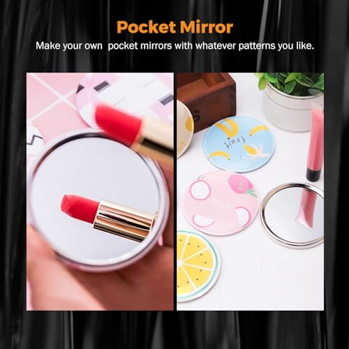 58mm Pocket Mirror Button Maker Supplies - 100 Sets Blank Metal Refills