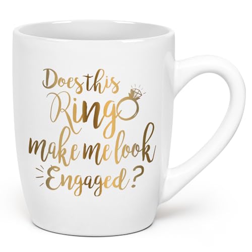 Maustic Does This Ring Make Me Look Engaged? 12 Oz White Mug – Bridal Gift