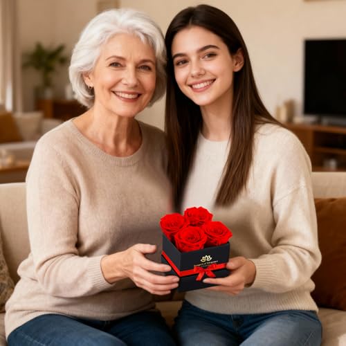Real Preserved Red Roses in a Box - Long-Lasting Forever Rose Gift Box
