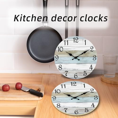 Silent Coastal Nautical Wall Clock - 8 Inch Non-Ticking Beach Decor