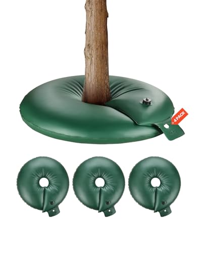 20 Gallon Slow Release Tree Watering Bags - 4 Pack Heavy Duty Drip Ring