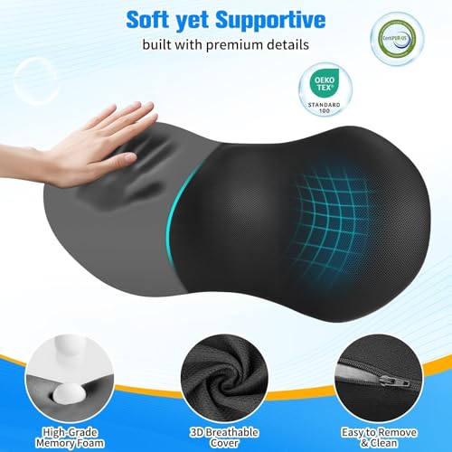 Lumbar Support Pillow for Office Chair - Ergonomic Memory Foam