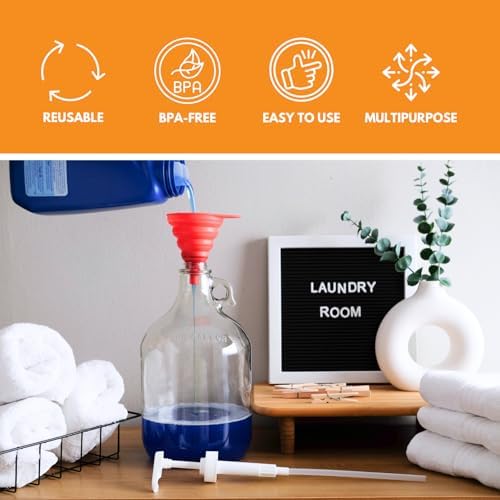 1 Gallon Glass Jugs - 8-Pack Clear Storage Bottles with Handles (128 oz)
