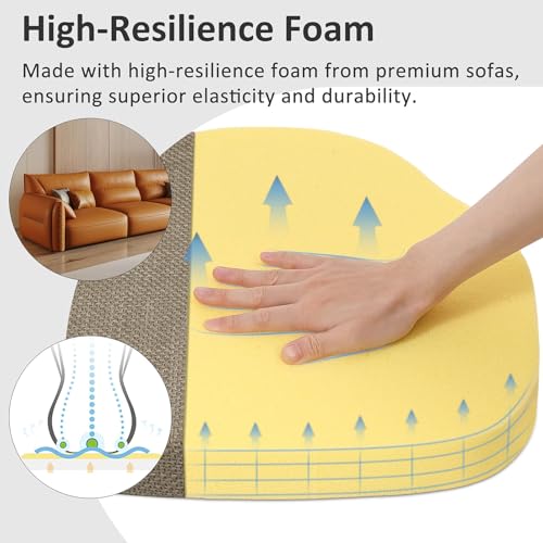 Set of 4 Non-Slip Dining Chair Cushions, 2-Inch Thick Foam Seat Pads