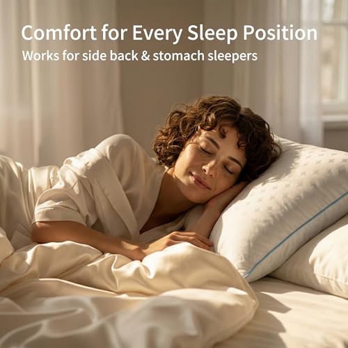 Queen Size Pillows Set of 2 - Down Alternative Bed Pillows for All Sleepers