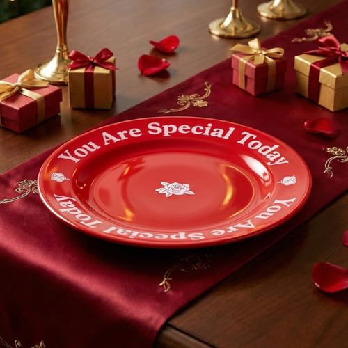 You Are Special Today Red Ceramic Celebration Plate, 10.63-Inch