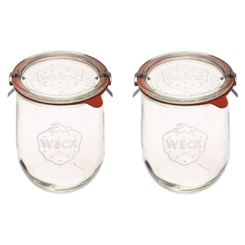 1 Liter Glass Tulip Jars with Lids - Wide Mouth Sourdough Starter, Set of 2