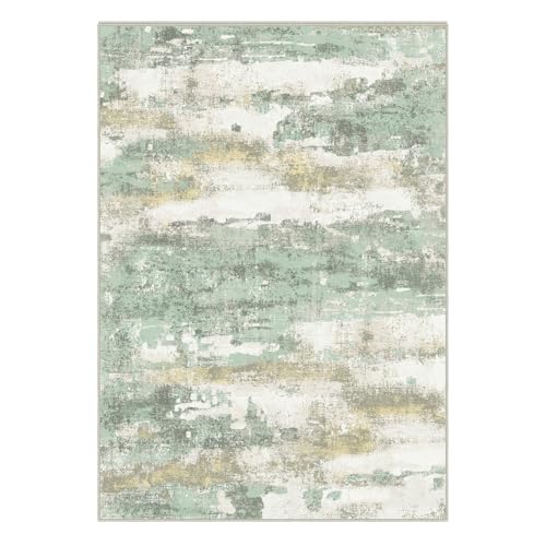 5x7 Abstract Area Rug, Washable Non-Slip Low-Pile Carpet for Living Room