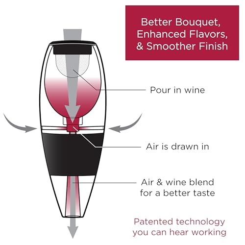 Red Wine Aerator Pourer & Decanter with No-Drip Base & Sediment Filter Screen