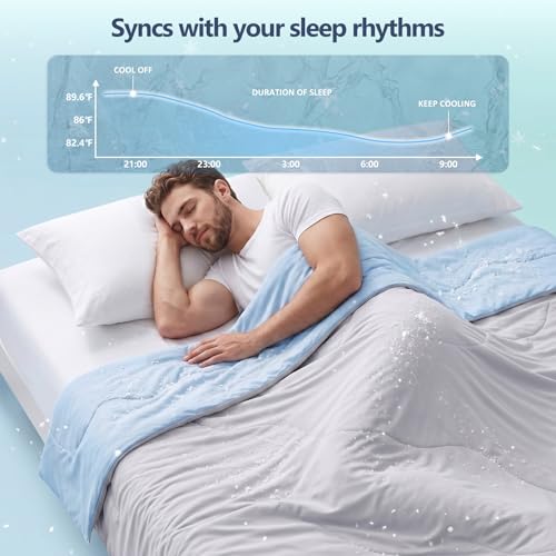 Cooling Comforter King Size - Lightweight & Reversible Blanket for Hot Sleepers