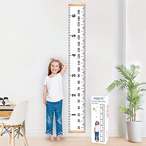 Kids Canvas Growth Height Chart - Removable Hanging Wall Decor (79" x 7.9")