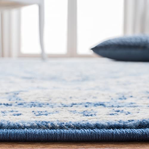 SAFAVIEH Brentwood Collection Accent Rug - 3' x 5', Ivory & Navy, Medallion Distressed Design, Non-Shedding & Easy Care, Ideal for High Traffic Areas in Entryway, Living Room, Bedroom (BNT832A)