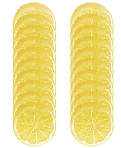 20pcs Realistic Fake Lemon Slices - Artificial Fruit Decor
