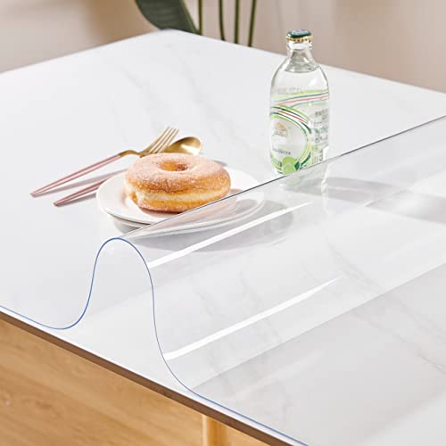 1.5mm Clear Vinyl Desk Protector Mat 19 x 42 Inch Waterproof Cover