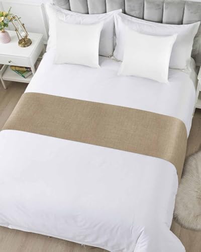 Sabolny Brown Farmhouse Bed Runner Scarf - Cal King Bed Throw (102x20)