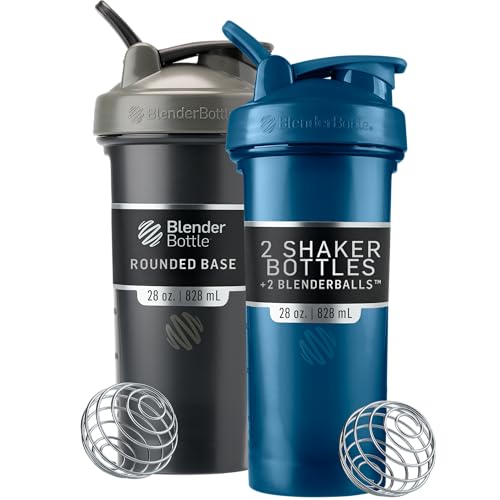 Classic Plastic Shaker Bottle 28 oz 2-Pack with Wire Whisk