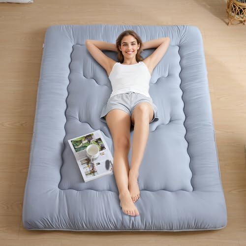 3.5-Inch Thick Japanese Futon Floor Mattress, Twin Size Roll-Up Bed