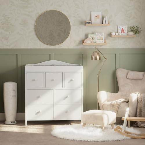 7-Drawer Nursery Changing Table Dresser with Removable Changing Top