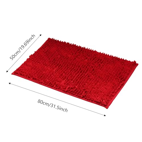 Absorbent Chenille Bathroom Rug 30x20 Inch Non-Slip Washable Bath Mat