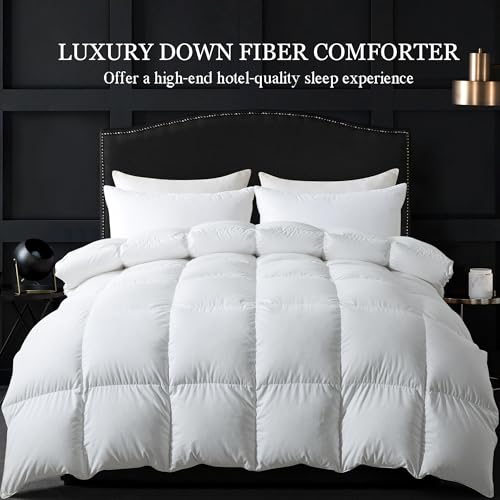 ELNIDO QUEEN Queen Feather Comforter - 100% Cotton All Season Duvet Insert