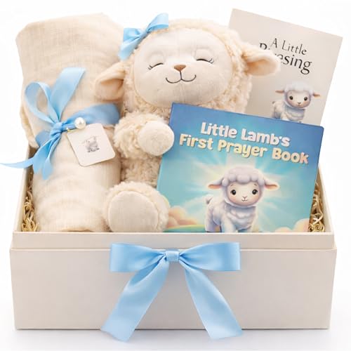 Baby Boy Baptism Gift Set - 5-Piece Christening & Dedication Keepsake Box