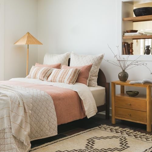 King/California King Cotton Bedspread - Dune Diamond Stitch Quilt