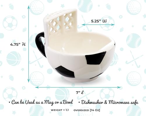 Sports Fan Gift Set: Basketball and Soccer Mug with Hoops for Kids & Adults