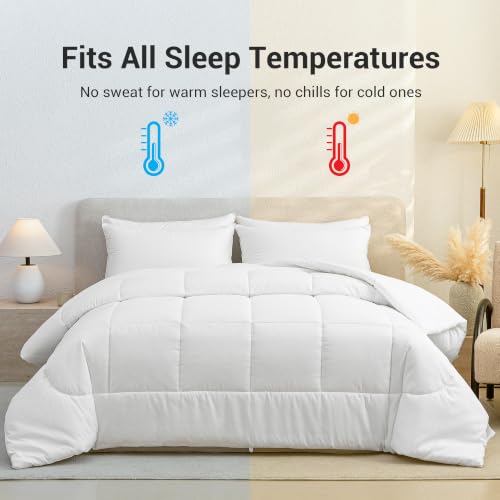 Queen Size Comforter Duvet Insert - Soft Microfiber, Breathable & Machine Washable