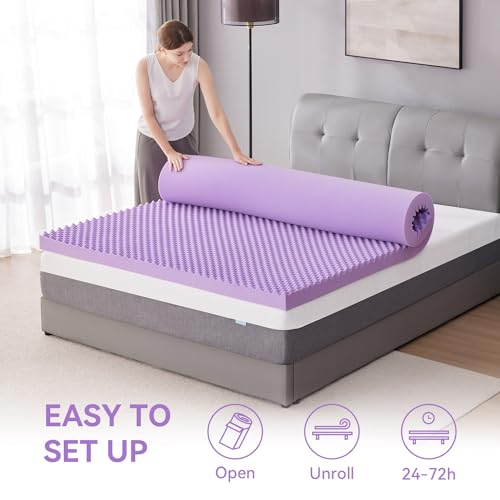 SINWEEK 2 Inch Cooling Egg Crate Memory Foam Mattress Topper, Twin Size