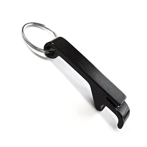 Bar Buddyz Black Stainless Steel Keychain Bottle Opener - Compact Beer Tool for Camping & BBQ
