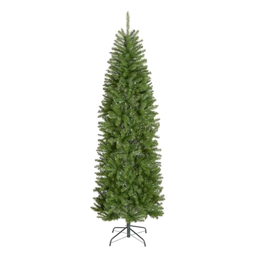 7ft Unlit Kingswood Fir Slim Artificial Christmas Tree with Metal Stand