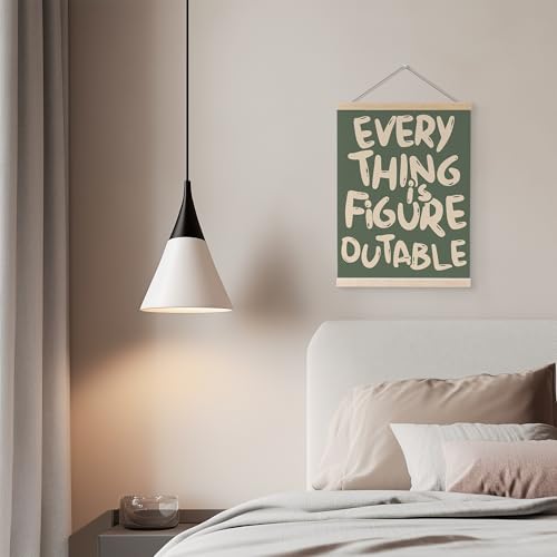 Inspirational Wall Art Poster with Wooden Frame 12x16 Inch
