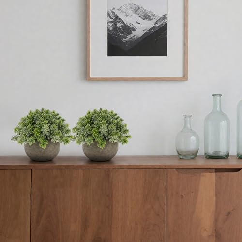 5-Inch Artificial Sage Potted Plant, Small Faux Greenery for Home Decor