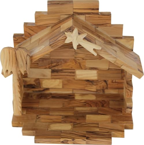 Hand-Carved Olive Wood Nativity Set - 12-Piece Bethlehem Christmas Scene