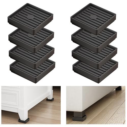 Heavy Duty Bed Risers - Set of 8, Adjustable Height 0.5-2 inch
