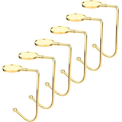 Komotu Gold Christmas Stocking Holders 6-Pack Non-Slip Mantel Hooks for Fireplace & Party Decor