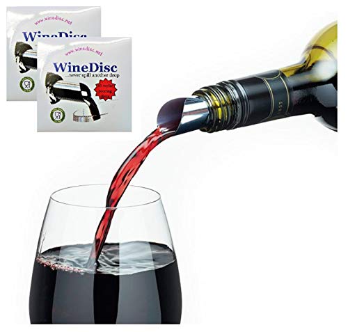 WineDisc Drop Stopping Wine Pour Spout - No Red Stains, Easy Pouring