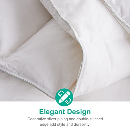 Lightweight Down Feather Comforter King Size - Thin Cooling Duvet Insert, 106x90