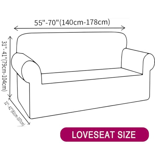 Universal Non-Slip Elastic Sofa Cover for 2-Person Couch - Soft Stretchable Fabric with Ruffle Skirt
