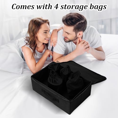 Lockable Storage Box with Combination Lock - 15x9.9x5.1 Inch Black Organizer