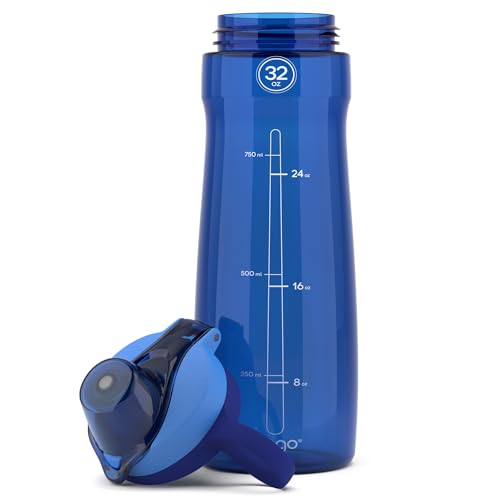 32 oz Plastic Water Bottle with Chug Lid, BPA-Free Blue
