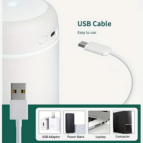 Portable Mini Humidifier USB Cool Mist 300ml White