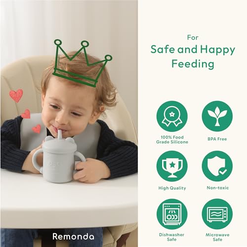 23-Piece Silicone Baby Feeding Set with Suction Plates and Spoons, Green